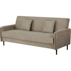 Slaapbank 3-Zits - Taupe Stof - Zithoogte 47cm - 200x85x87cm - Torvi