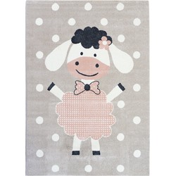 KIDS KINDERKAMER SCHAAP ROZE / BEIGE VLOERKLEED