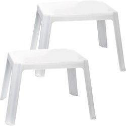 Plasticforte Kindertafel - 2x - kunststof - wit - 55 x 66 x 43 cm - Bijzettafels