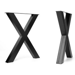 The Hairpin Leg Co. - Dik X-Frame - Industriële poten - Tafel - H71xW58cm - Tafelpoten - Zwart