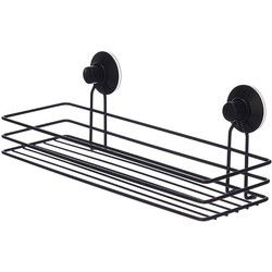 Berilo douche/badkamerrekje mandje - zwart - B35 x H13 cm - rvs - Douche- en badrekjes