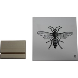 Keramische Tegel Insect-15x15cm-Incl. houten tegelhouder-Housevitamin