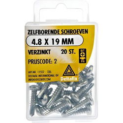 Zelfb.schroef 4,8x19mm verz 20st