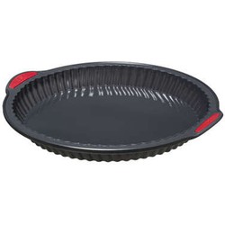 Secret de Gourmet Taarten bakken bakvorm Backery Pro - siliconen - anti-aanbak laag - zwart - 26 x 3.6 cm - Bakringen