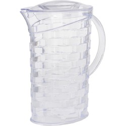 Schenkkan/waterkan transparant kunststof 2 liter 24 cm - Schenkkannen