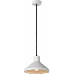 Hanglamp wit gips conisch E27 25cm diameter