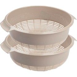 PlasticForte set van 2x stuks kunststof keuken vergiet van 27 x 10 cm taupe - Vergieten