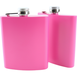 HIXA Heupfles - 2 Stuks - Flacon - Veldfles - RVS - Drinkfles - Platvink - 200ml - Roze