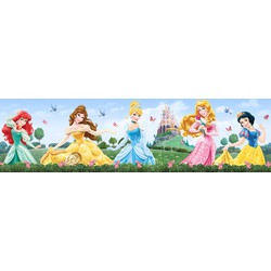 Disney zelfklevende behangrand prinsessen blauw, groen en geel - 10 x 500 cm - 600032