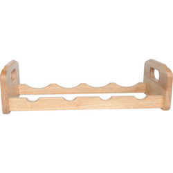 Cosy & Trendy Wijnrek voor 4 flessen - hout kleur - stapelbaar - 45 x 22 x 12 cm - Wijnrekken