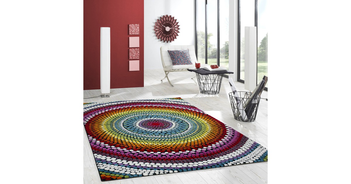 Flycarpets Kleurrijke Vloerkleed - Colors -Multi - Mozaik Design 160x230 cm