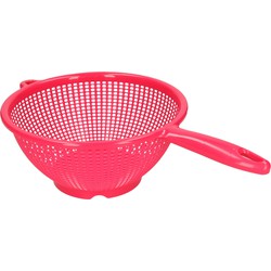 Plasticforte Keuken vergiet/zeef - kunststof - Dia 24 cm x Hoogte 11 cm - fuchsia roze - Vergieten