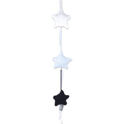 Baby's Only Gebreide decoratie slinger ster Cable - Decoratieve accessoires - Marine/Baby Blauw/Wit - Met ophanglusje