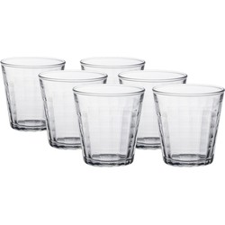 Duralex Drinkglazen Prisme - 6x stuks - glas - 220 ml - water/koffie - Drinkglazen