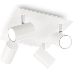 Ideal Lux - Spot - Plafondlamp - Metaal - GU10 - Wit