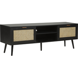 OPOCO - TV-meubel - Zwart - Rotan