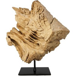 HSM Collection-Sculptuur erosihout -45x15x55-Naturel/Zwart-Teak