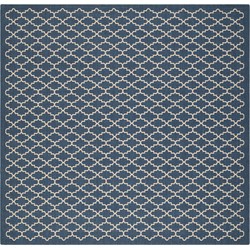 Safavieh Trellis Indoor/Outdoor Woven Area Rug, Courtyard Collection, CY6919, in Navy & Beige, 160 X 160 cm