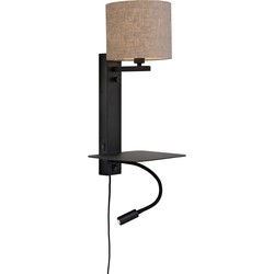 Wandlamp Florence - Taupe/Zwart - 24x22x52cm