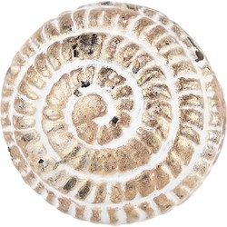 Clayre & Eef Deurknop  Ø 4 cm Bruin Beige Metaal Rond Meubelknop