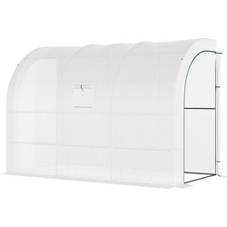 4goodz Outsunny Kas, Tuinkas met Plastic Bekleding, UV-bestendig 300x150 cm - Wit