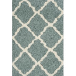 Safavieh Shaggy Indoor Woven Area Rug, Dallas Shag Collection, SGD257, in Light Blue & Ivory, 122 X 183 cm