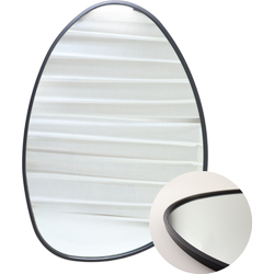 MISOU Ovale Spiegel - Organische - Asymmetrische - Wandspiegel - Zwart - 55x1,6x75cm