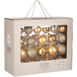 House of Seasons Kerstballen Set - 42 Stuks - Ø7 cm - Glas - Goud