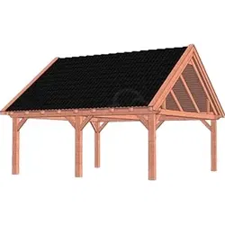 Trendhout douglas overkapping zadeldak XXL, 655 x 700 cm