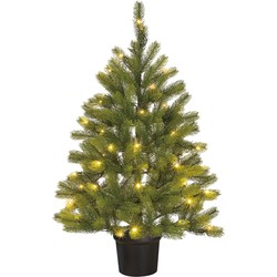 Black Box Trees Nigata Kunstkerstboom in Pot met LED Verlichting - H90 x Ø55 cm - Groen