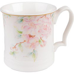 Clayre & Eef Mok Wit Roze Porselein Bloemen
