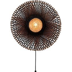 Wandlamp Kalimantan - Bamboe/Zwart - Ø60cm