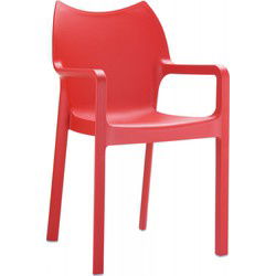 Design terrasstoel VIVA 57x53x84 cm Rood