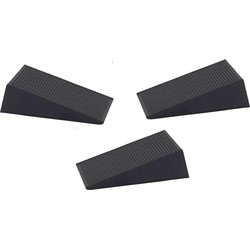 3x Rubberen deurwig / deurstopper zwart 1.6 cm - Deurstoppers