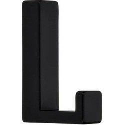 Kapstokhaak - zwart - 4 x 6,1 cm - metaal - enkele haak - modern - Kapstokhaken