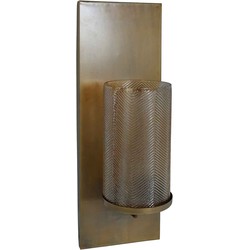 PTMD Novo Wand Kandelaar - 22 x 18 x 60 cm - Glas - Goud