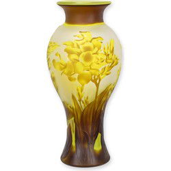 A CAMEO GLASS BALUSTER VASE 'DRAGONFLY'
