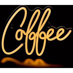Groenovatie LED Neon Wandlamp "Coffee", Op USB, 44x30x2cm, Warm Wit