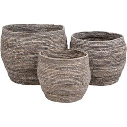 Tivoli Baskets - 3 round baskets in grey