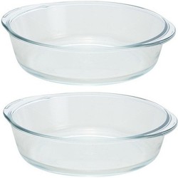 2x Ovenschotels rond glas 2,1 liter - Ovenschalen