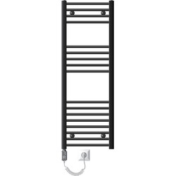 Elektrische badkamerradiator met verwarmingselement 900W 400x1200 mm antraciet recht met zijaansluiting LuxeBath