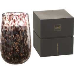 J-line - Geurkaars Mia Zwart/mix Glas Large - 20x20x32.5cm