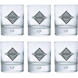 Whisky tumbler glazen - 6x - Disco serie - transparant - 290 ml - Whiskeyglazen