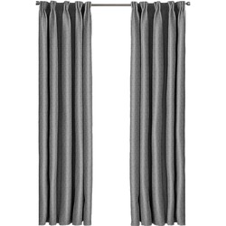 Larson - Luxe geweven blackout gordijn - met haken - 1.5m x 2.5m - Donkergrijs