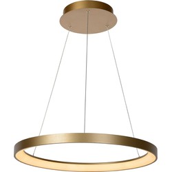Volan hanglamp diameter 58 cm LED dimbaar 1x48W 2700K mat goud messing