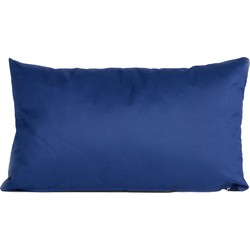 Buiten/woonkamer/slaapkamer kussens in het donkerblauw 30 x 50 cm - Sierkussens