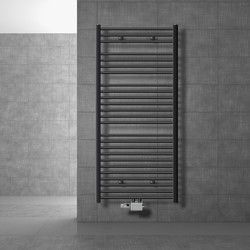 Badkamerradiator Sahara 750 x 1500 mm antraciet gebogen + middenaansluiting