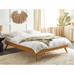 Beliani BERRIC - Tweepersoonsbed-Lichte houtkleur-MDF