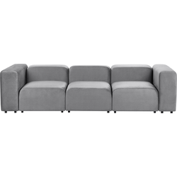 Beliani FALSTERBO - Modulaire Sofa-Grijs-Fluweel