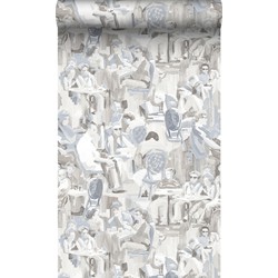 Origin Wallcoverings behang figuratief motief klei grijs - 53 cm x 10,05 m - 347421